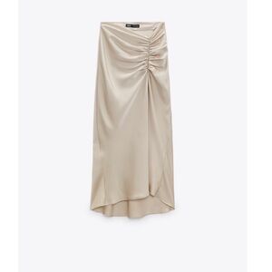 Zara SatinnEffect Midi Skirt